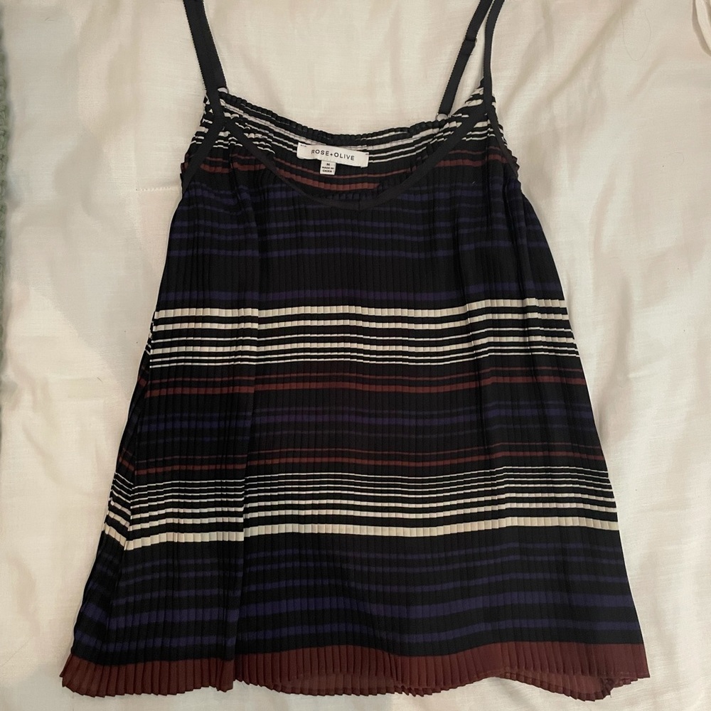 Multi striped pleated blouse